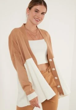 LELA Vest - Ecru Camel -Stijl Verkoop 67de364c18cd414aa6802ae080aa1386