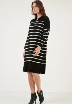 LELA Gebreide Jurk - Black/Light Stone -Stijl Verkoop 6819ef4c81e5492982f94cf8d5f61763