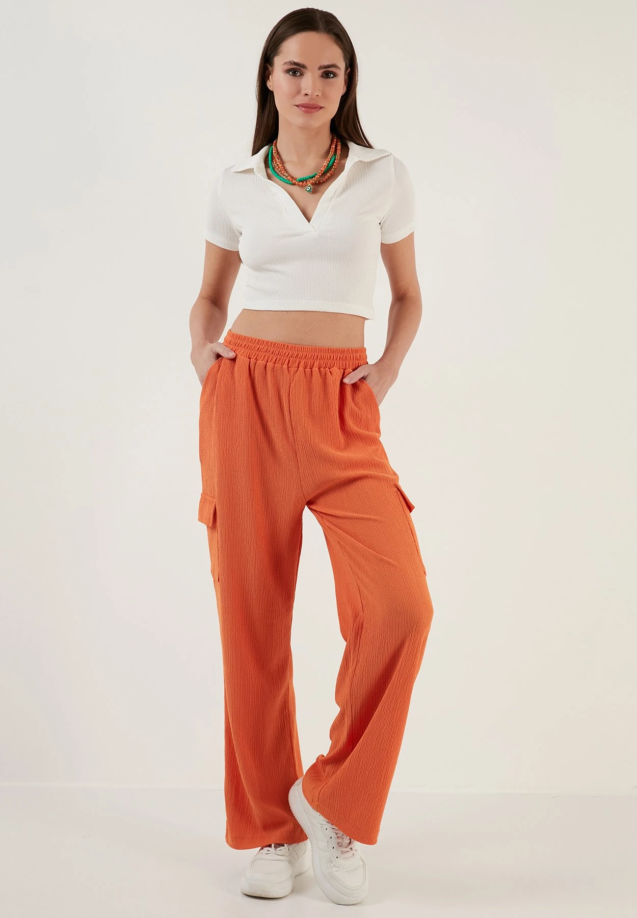 LELA Regular Fit - Cargobroek - Orange 9 LELA Regular Fit - Cargobroek - Orange - Afbeelding 7