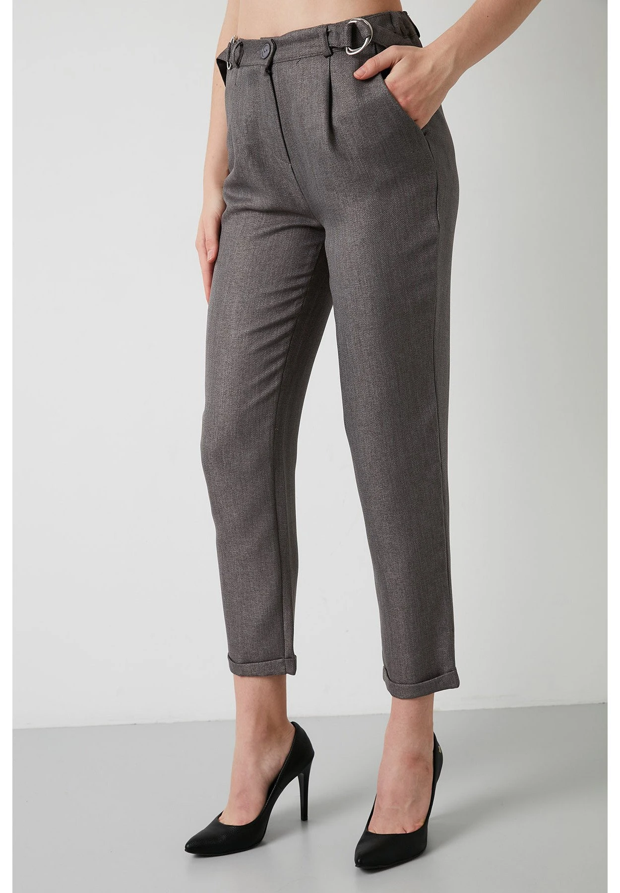 LELA High Waist Trousers- Broek - Dark Beige 6 LELA High Waist Trousers- Broek - Dark Beige - Afbeelding 4