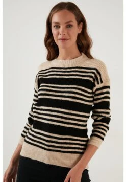 LELA Regular Fit - Trui - Beige Black -Stijl Verkoop 6c486144235e40a083c41f795c05eb5f