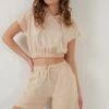 LELA Two Piece Set - Regular Fit - Shorts - Stone Colored -Stijl Verkoop 6cb9c0e1ab57495b882a79b2e8a15f46