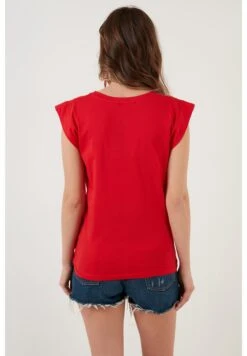 LELA Crew Neck - T-Shirt Basic - Red -Stijl Verkoop 6dbd9952cfaa463eb198b12101ffd072