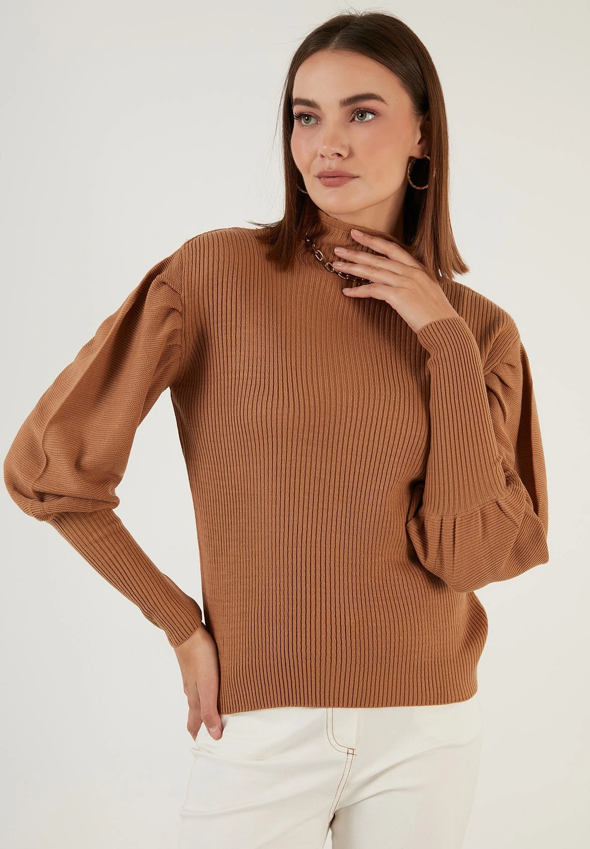 LELA Regular Fit - Trui - Light Brown 7 LELA Regular Fit - Trui - Light Brown - Afbeelding 5