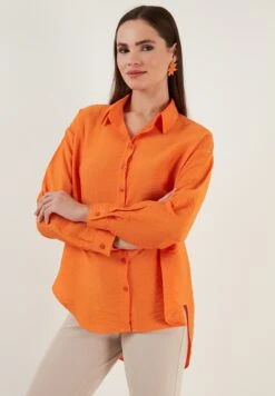 LELA Regular Fit - Overhemdblouse - Orange -Stijl Verkoop 75c2c5f98af948fe89fb1e6e35ef42a9