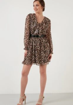 LELA Regular Fit - Jurk - Mottled Brown -Stijl Verkoop 76ac8670d75c4d059a767597d5b1c852