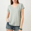 LELA V Neck- T-Shirt Basic - Almond Green -Stijl Verkoop 773b0b6489be4a02b99a4c6600eb3690
