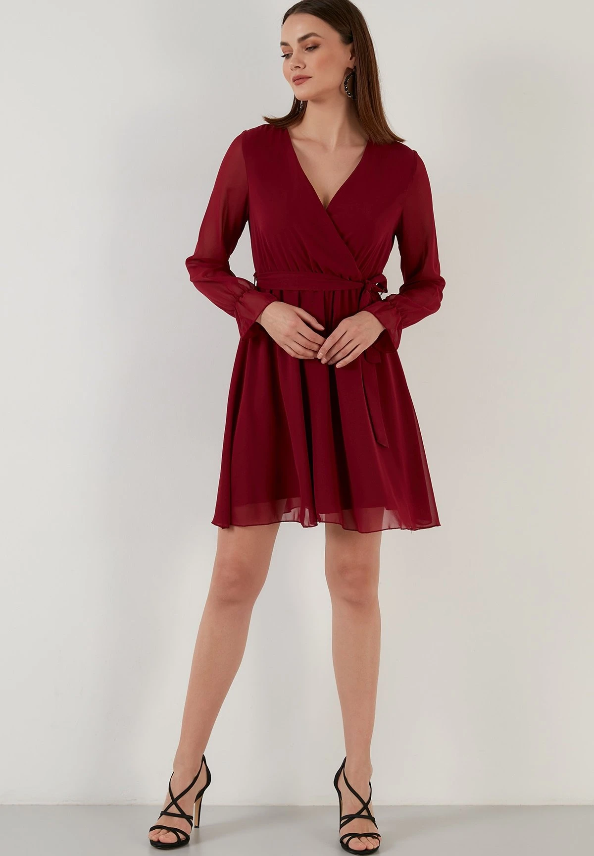 LELA Mini- Jurk - Bordeaux 8 LELA Mini- Jurk - Bordeaux - Afbeelding 6