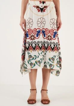 LELA Regular Fit - A-Lijn Rok - Bone White -Stijl Verkoop 780981afa32d41e3ba40dbf973d08511