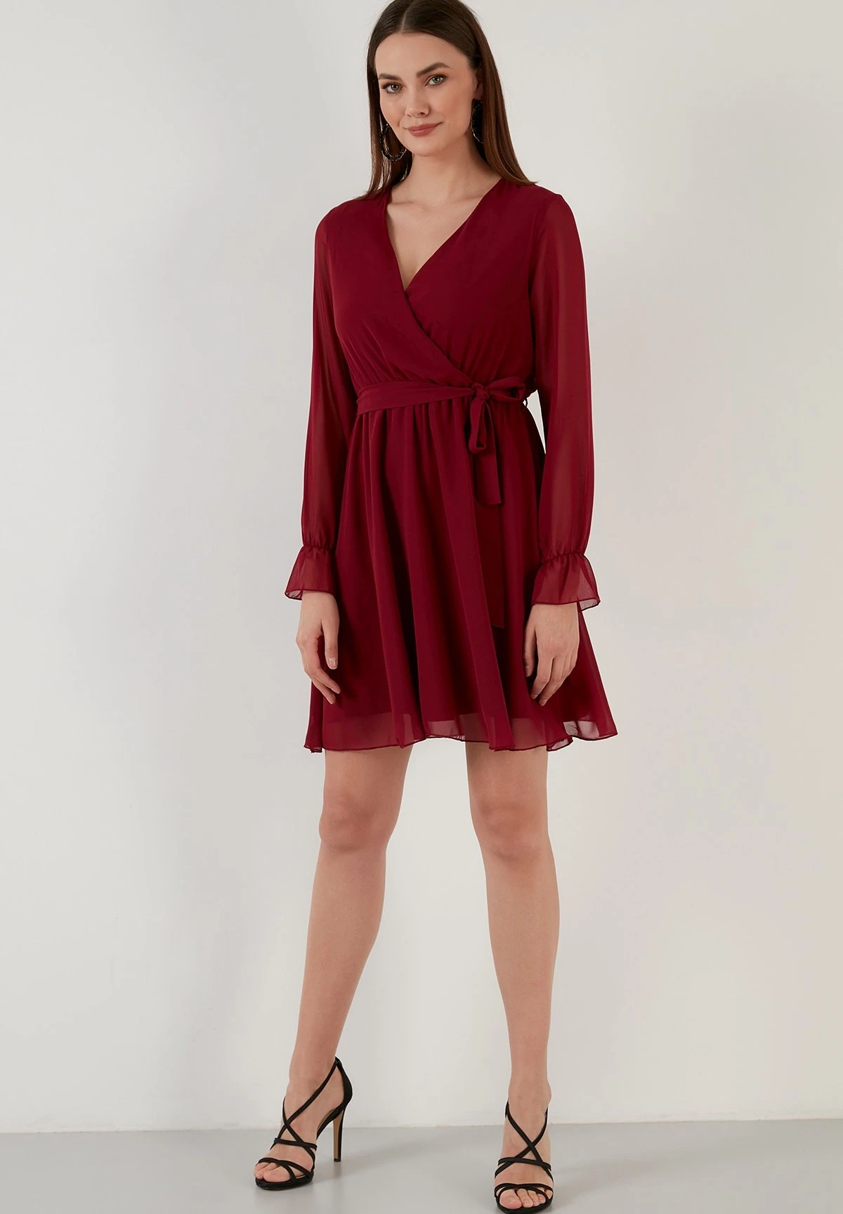 LELA Mini- Jurk - Bordeaux 4 LELA Mini- Jurk - Bordeaux - Afbeelding 2