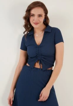 LELA Slim Fit - Blouse - Indigo -Stijl Verkoop 78a2f0099fac472e9c5b840d2c357a6a