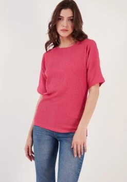LELA Regular Fit - T-Shirt Basic - Fuchsia