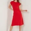 LELA Short Sleeve Midi - Jurk - Red -Stijl Verkoop 7bb6aabe36bd447a99fd7bcddfea3484