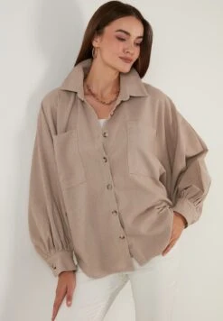 LELA Overhemdblouse - Mink Color -Stijl Verkoop 7c1d98c13fc2470eb02f8365d1af01e9