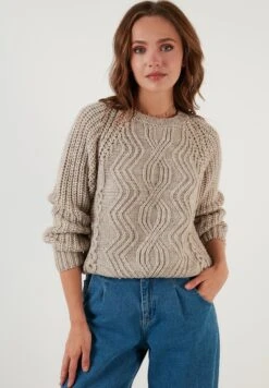 LELA Regular Fit - Trui - Stone