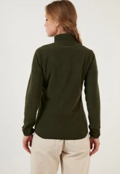 LELA High Collar Zipper- Fleecejas - Khaki -Stijl Verkoop 7e9f84d90a774b79bfa6ce9113516340