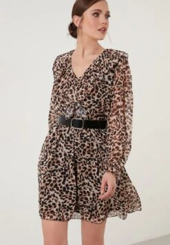 LELA Regular Fit - Jurk - Mottled Brown -Stijl Verkoop 7fd9f27667244f77a899b3f2c976b5c1