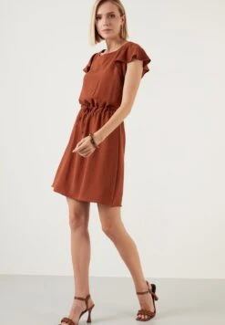 LELA Regular Fit - Jurk - Brick Red -Stijl Verkoop 80774ee37f1d44e494aa6e30be2d696e