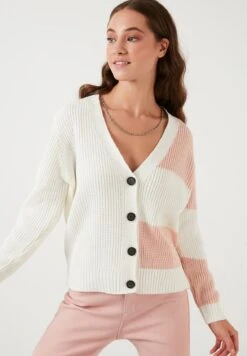 LELA Regular Fit - Vest - Pink, White -Stijl Verkoop 8116c97c70424067aa20adde4921d77f
