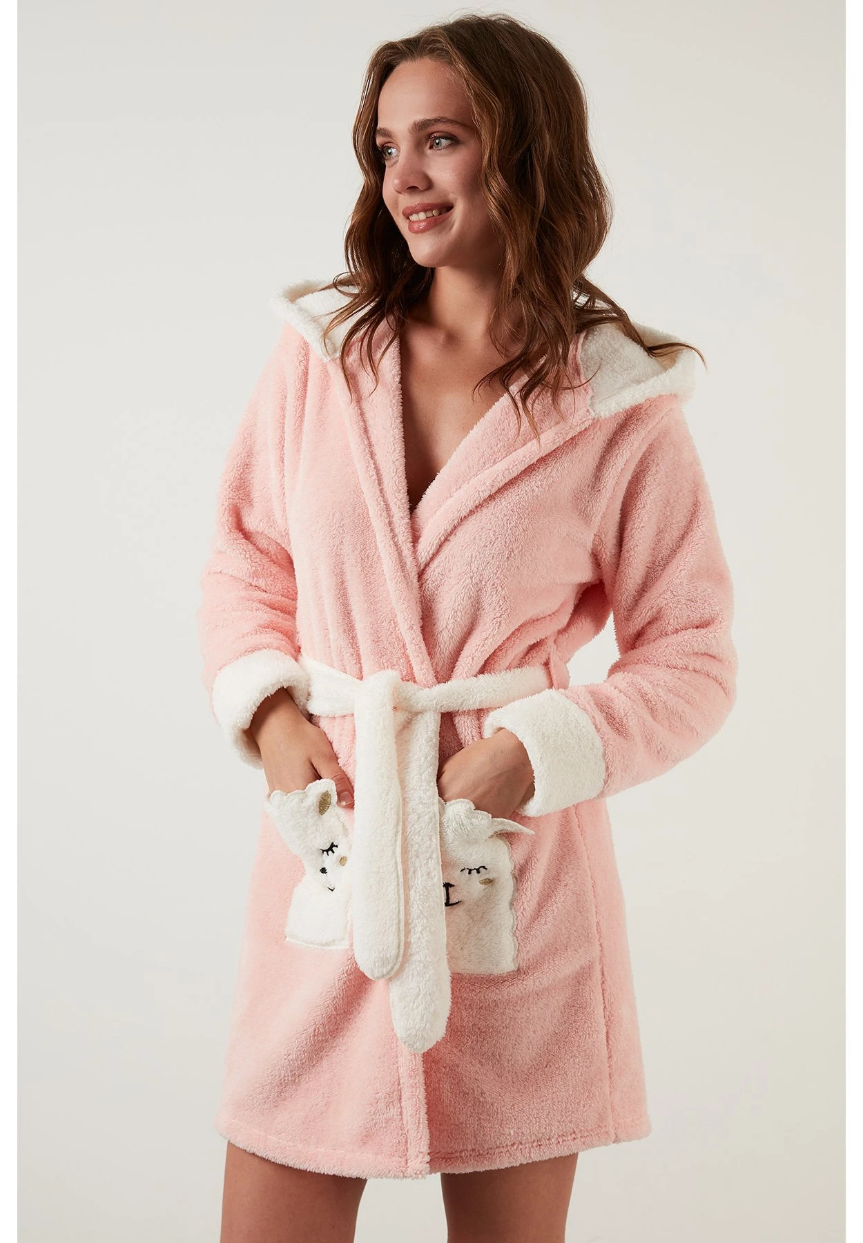 LELA Regular Fit - Badjas - Salmon 6 LELA Regular Fit - Badjas - Salmon - Afbeelding 4