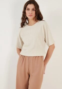 LELA Regular Fit - T-Shirt Basic - Stone -Stijl Verkoop 85165eb289504620ab0c5470d9dfa705