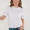 LELA Crew Neck- T-Shirt Print - White Neon Green -Stijl Verkoop 887ad38f9af240dd876c2d2a14223881