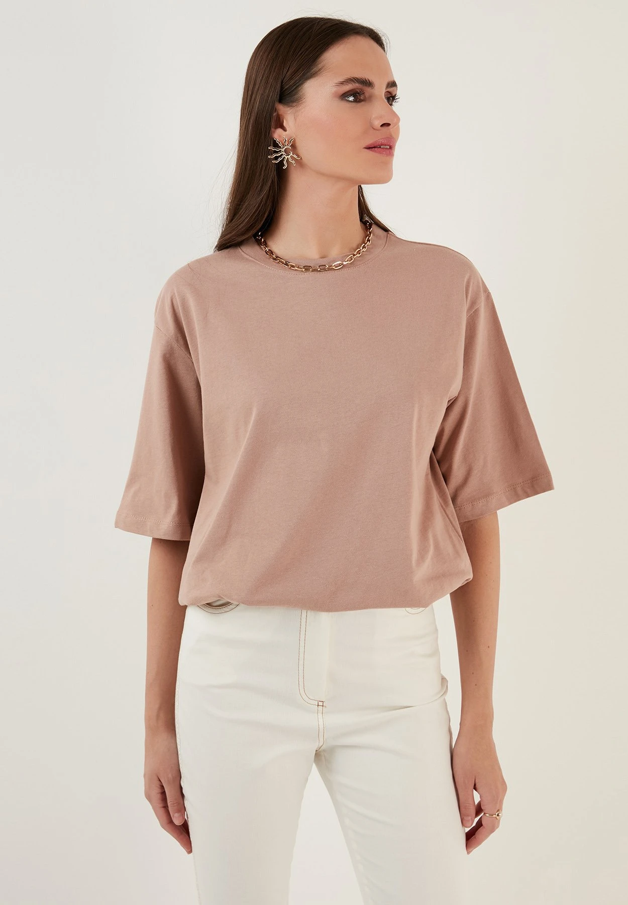 LELA Loose Fit - T-Shirt Basic - Biscuit 7 LELA Loose Fit - T-Shirt Basic - Biscuit - Afbeelding 5