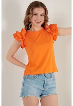LELA T-Shirt Print - Orange Color -Stijl Verkoop 9037a49becaa4908adceeb5f848afc13