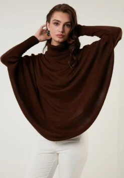 LELA Poncho - Brown -Stijl Verkoop 93b9575f92d34ddcb40349d55b8c6ae4