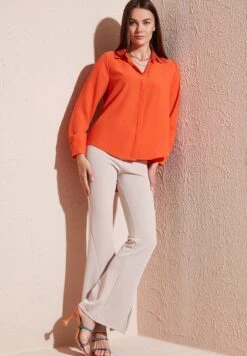 LELA Overhemdblouse - Orange -Stijl Verkoop 9480ec4aa7d74cccb53aba035fc94649