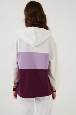 LELA Hoodie - Ecru Lilac Purple -Stijl Verkoop 95f3512d8fad48548494861228eeca00