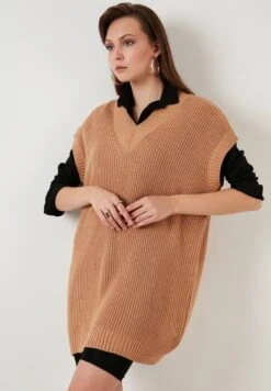 LELA V Neck- Trui - Camel -Stijl Verkoop 9bb2cd594db64b05983fedefe96729c0