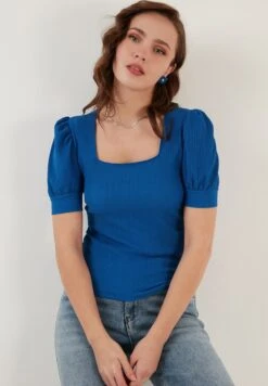 LELA Slim Fit - Blouse - Royal Blue -Stijl Verkoop 9f3f20e676d14027812baaee0171b123