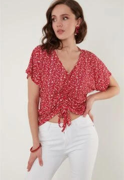 LELA V-Neck - Blouse - Red -Stijl Verkoop 9f8238053bde4403bd35278409384b47