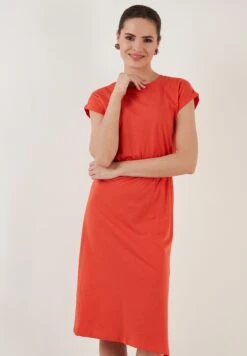 LELA Short Sleeve Midi - Jurk - Brick Red 9 LELA Short Sleeve Midi - Jurk - Brick Red -Stijl Verkoop a104e0761a2f48eab030ed8cc7355f59