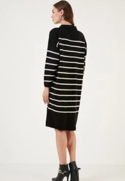 LELA Gebreide Jurk - Black/Light Stone -Stijl Verkoop a7413df5eb074551b6e30465163e1d77