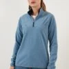LELA Slim Fit - Fleece Trui - Light Blue -Stijl Verkoop aaed40d710c4453490199d94899f2f1a