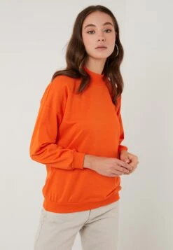 LELA Regular Fit - Sweater - Orange Color -Stijl Verkoop ad168f65ea8e47a9bdd2cc1467c9fbb2
