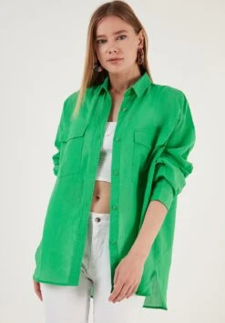 LELA Loose Fit - Overhemdblouse - Green -Stijl Verkoop aee4d8009ac14c4c9b5f84e59dcb4c3b
