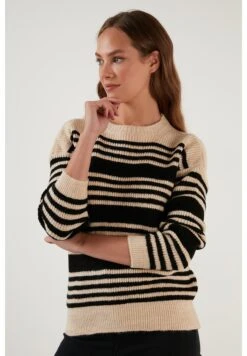 LELA Regular Fit - Trui - Beige Black -Stijl Verkoop af249399aa6643b09e4369b411738661