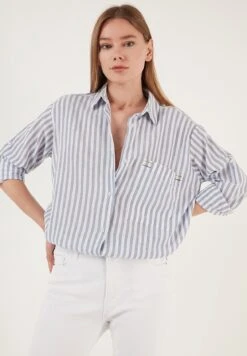 LELA Loose Fit - Overhemdblouse - Light Blue -Stijl Verkoop b15e6dd877d64a0ca62be255eec14334