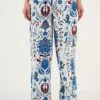 LELA Broek - White/Blue -Stijl Verkoop b1950d66831541559359bde88433c058