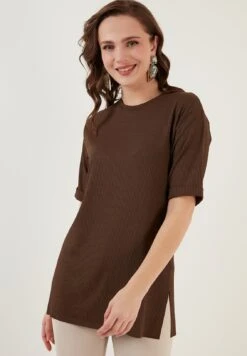 LELA Slim Fit - Blouse - Dark Brown -Stijl Verkoop b5b939a3fa914369975919761524ff8d