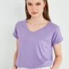 LELA V Neck- T-Shirt Basic - Lilac -Stijl Verkoop b6e5cf2492044367882efc9307874cb3
