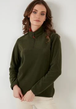 LELA Slim Fit - Fleece Trui - Khaki