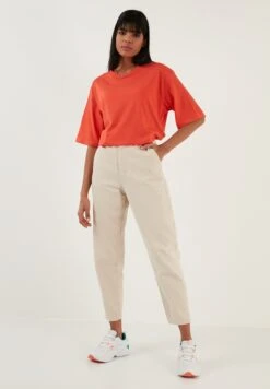 LELA Loose Fit - T-Shirt Basic - Brick Red -Stijl Verkoop b88e59a7830440e68e5da31262001ac6