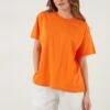 LELA Crew Neck- T-Shirt Basic - Orange Color -Stijl Verkoop b891aab3973a492fa06ee369d02816de