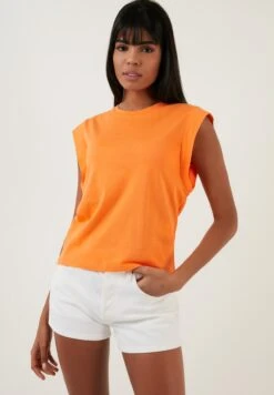 LELA Crew Neck- Top - Orange -Stijl Verkoop b9c3685ed67e485da047cd829291369c