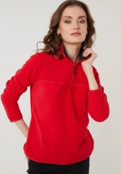 LELA Slim Fit - Fleece Trui - Red -Stijl Verkoop bb60a074ae5346cf869445279cd29337