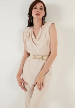 LELA Slim Fit - Jumpsuit - Stone -Stijl Verkoop bccce9832d6b4e08aca0d3504307db08